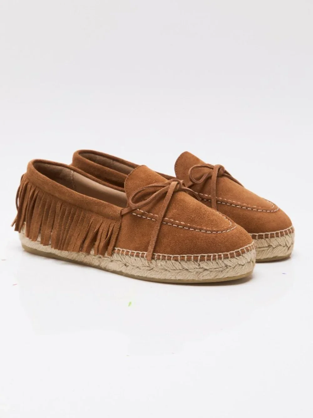 FREE PEOPLE Faraway Fringe Espadrilles / Tan Suede